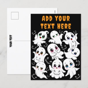 Baby Ghosts Spooky Schattigee Halloween Mood Feestdagenkaart