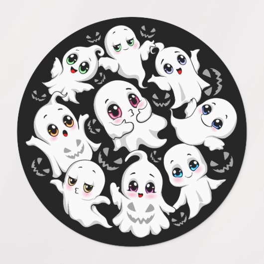 Baby Ghosts Spooky Schattigee Halloween Mood Labels (Design 2)