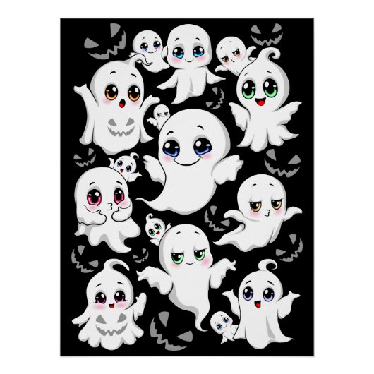 Baby Ghosts Spooky Schattigee Halloween Mood Perfect Poster (Voorkant)