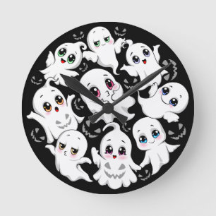 Baby Ghosts Spooky Schattigee Halloween Mood Ronde Klok