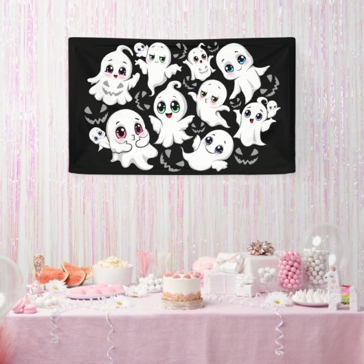 Baby Ghosts Spooky Schattigee Halloween Mood Spandoek (Feest)