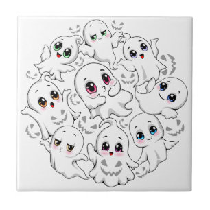 Baby Ghosts Spooky Schattigee Halloween Mood Tegeltje
