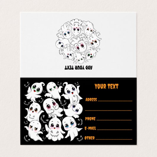Baby Ghosts Spooky Schattigee Halloween Mood Visitekaartjes (Buitenkant ongevouwen)