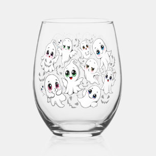 Baby Ghosts Spooky Schattigee Halloween Mood Wijnglas Zonder Voet
