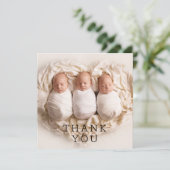 Baby Gift Dank u Triplets Newborn Baby shower Bedankkaart (Staand voorkant)