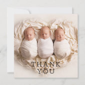 Baby Gift Dank u Triplets Newborn Baby shower Bedankkaart (Voorkant)