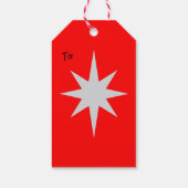 Baby Gingerbread zoete Kerstmis Wit-Rood Cadeaulabel (Achterkant)