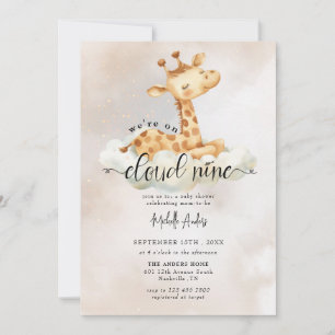 Baby Giraffe   Aquarelle Baby Shower Invitations