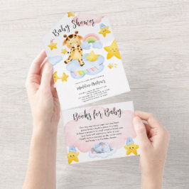 Baby Giraffe Baby Shower All-in-One Uitnodiging
