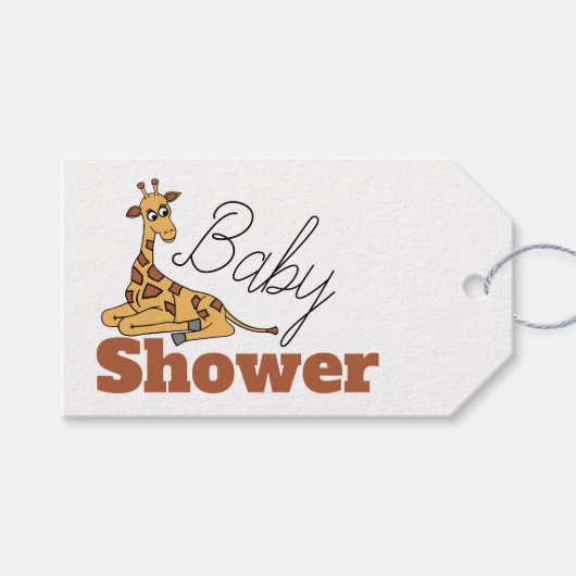 Baby Giraffe, Baby shower Cadeaulabel (Voorkant (Horizontaal))