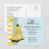 Baby Giraffe Baby shower Invitation Carte postale (Devant / Derrière)