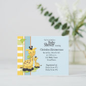 Baby Giraffe Baby shower Invitation Carte postale (Debout devant)