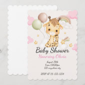 BABY GIRAFFE BABY SHOWER UITNODIGING (Voorkant / Achterkant)
