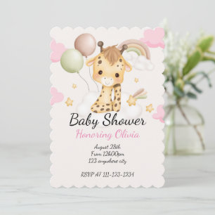 BABY GIRAFFE BABY SHOWER UITNODIGING