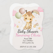 BABY GIRAFFE BABY SHOWER UITNODIGING (Voorkant / Achterkant)