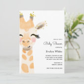 Baby Giraffe Baby shower uitnodiging (Staand voorkant)