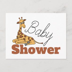 Baby Giraffe, Baby shower uitnodiging Briefkaart