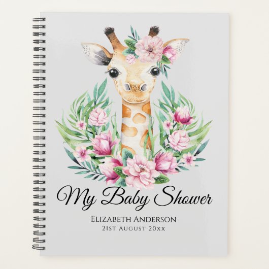Baby Giraffe Boho Fleurs Mère à être planificateur (Devant)