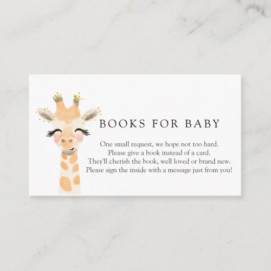Baby Giraffe Books for Baby Enclosure Card Informatiekaartje (Voorkant)