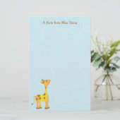 Baby Giraffe Briefpapier (Staand voorkant)