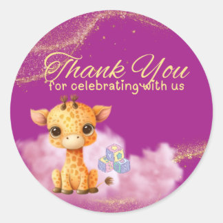 Baby Giraffe "Dank u" Sticker