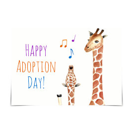 Baby Giraffe Happy Adoption Day Kaart