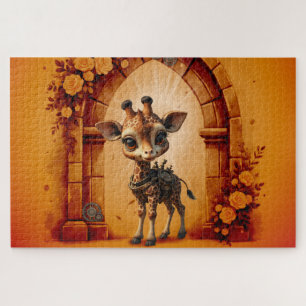 Baby giraffe in steampunk-cartoon legpuzzel
