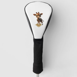 Baby giraffe in steampunk-cartoon stijl Classic T- Golfheadcover