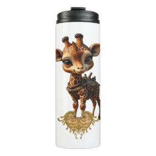 Baby giraffe in steampunk-cartoon stijl Classic T- Thermosbeker