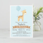 Baby Giraffe Invitation de fête d'anniversaire de  (Debout devant)