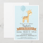 Baby Giraffe Kind verjaardagsfeestje uitnodiging (Voorkant / Achterkant)