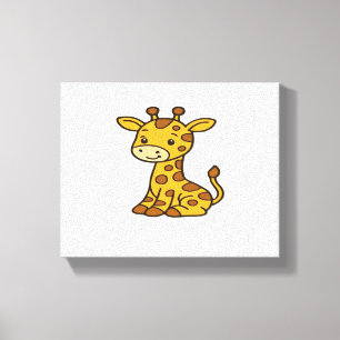 baby giraffe Klassiek T-shirt Canvas Afdruk