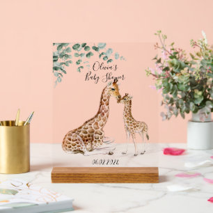 BABY GIRAFFE MAMA GIRAFFE BABY SHOWER ACRYL BORD