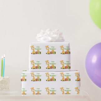 Baby Giraffe Meisje Blokkeert Italiaans Kwekerij P Cadeaupapier