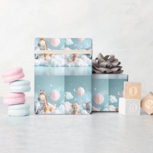 Baby Giraffe met al zijn vrienden Cadeaupapier