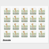 Baby Giraffe met Daisy Vierkante Sticker (Vel)