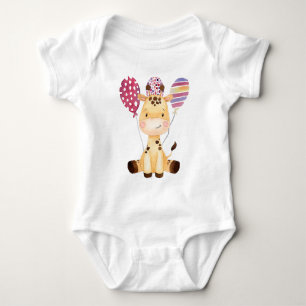 Baby Giraffe met kleurrijke ballonnen Romper