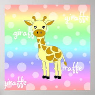 Baby Giraffe regenboogstraal Poster / afdrukken