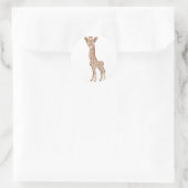 Baby Giraffe Ronde Sticker (Tas)