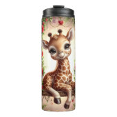 Baby Giraffe Rose Swing Thermosbeker (Voorkant)
