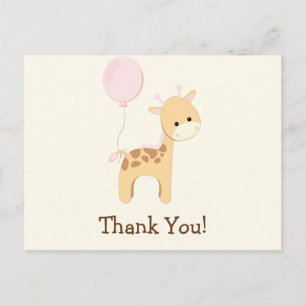 Baby Giraffe, Roze, Oerwoud Dier Hartelijk dank Briefkaart