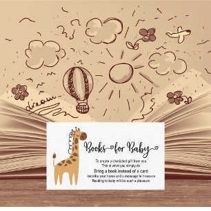 Baby Giraffe Safari Book Request Informatiekaartje