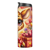 Baby Giraffe Valentine Gift Box Wrap Thermosbeker (Geroteerd rechts)