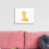 Baby Giraffe Watercolor Print – Nursery Muurkunst (Insitu (Woonkamer))