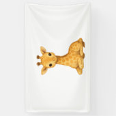 Baby Giraffe Waterverf Print – Nursery Wall Art O Spandoek (Verticaal)