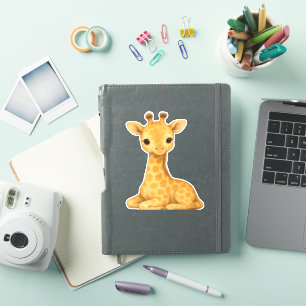 Baby Giraffe Waterverf Print – Nursery Wall Art O Sticker