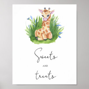 Baby Giraffe - zoete baby shower traktaties Poster