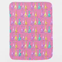 Baby Giraffes in een roze Baby tas