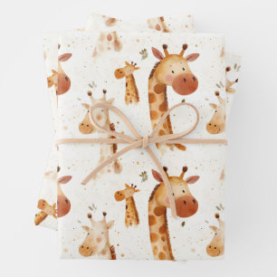 Baby Giraffes Inpakpapier Vel