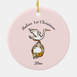 Baby Girl 1 kerst met jaar keramische sieraad Keramisch Ornament